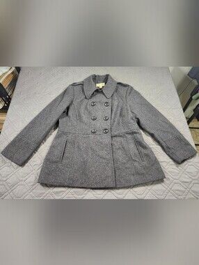 Michael Kors Charcoal Gray Double-Breasted Pea Coat